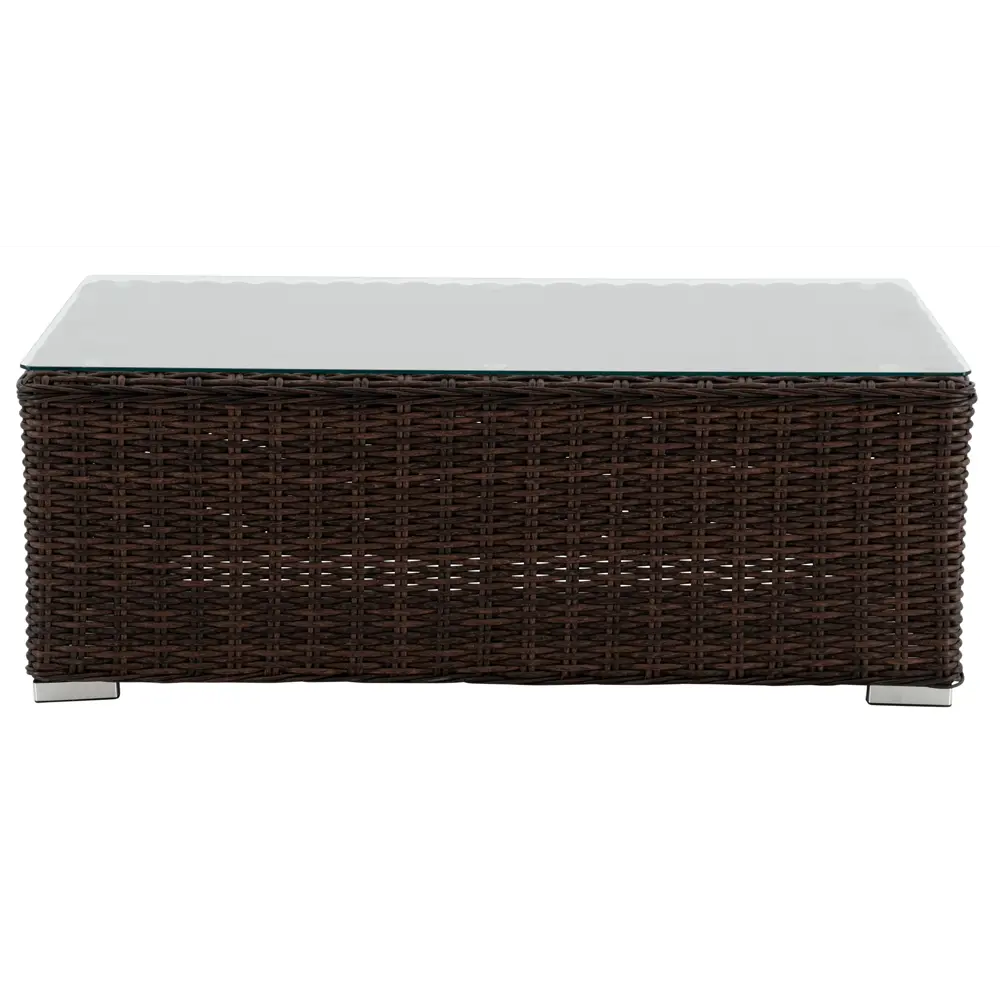 Стол садовый прямоугольный Naterial Costa Rica 60x112x41.5 см алюминий/стекло коричневый STLM-2073845 - Вид №1
