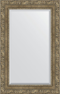 BY 3411 Зеркало с фацетом в багетной раме - виньетка античная латунь 85 mm EVOFORM Exclusive