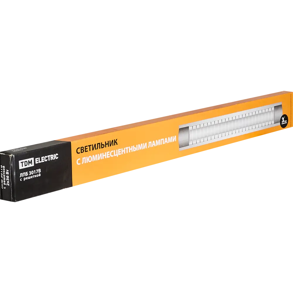Светильник с решеткой 1240 мм 2х36 Вт, с люминесцентными лампами в комплекте TDM ELECTRIC STLM-2189574 - Вид №4