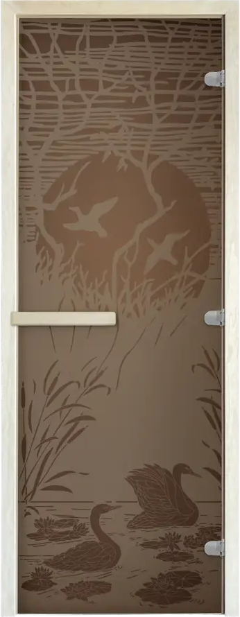 91102493 Дверь для бани стеклянная бронзовый матовый Doorwood Лебединое озеро 190x70см STLM-0485126