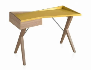 Письменный стол с ящиком деревянный с желтым Comodidad от Angel Cerda ANGEL CERDA  345212 Бежевый;желтый