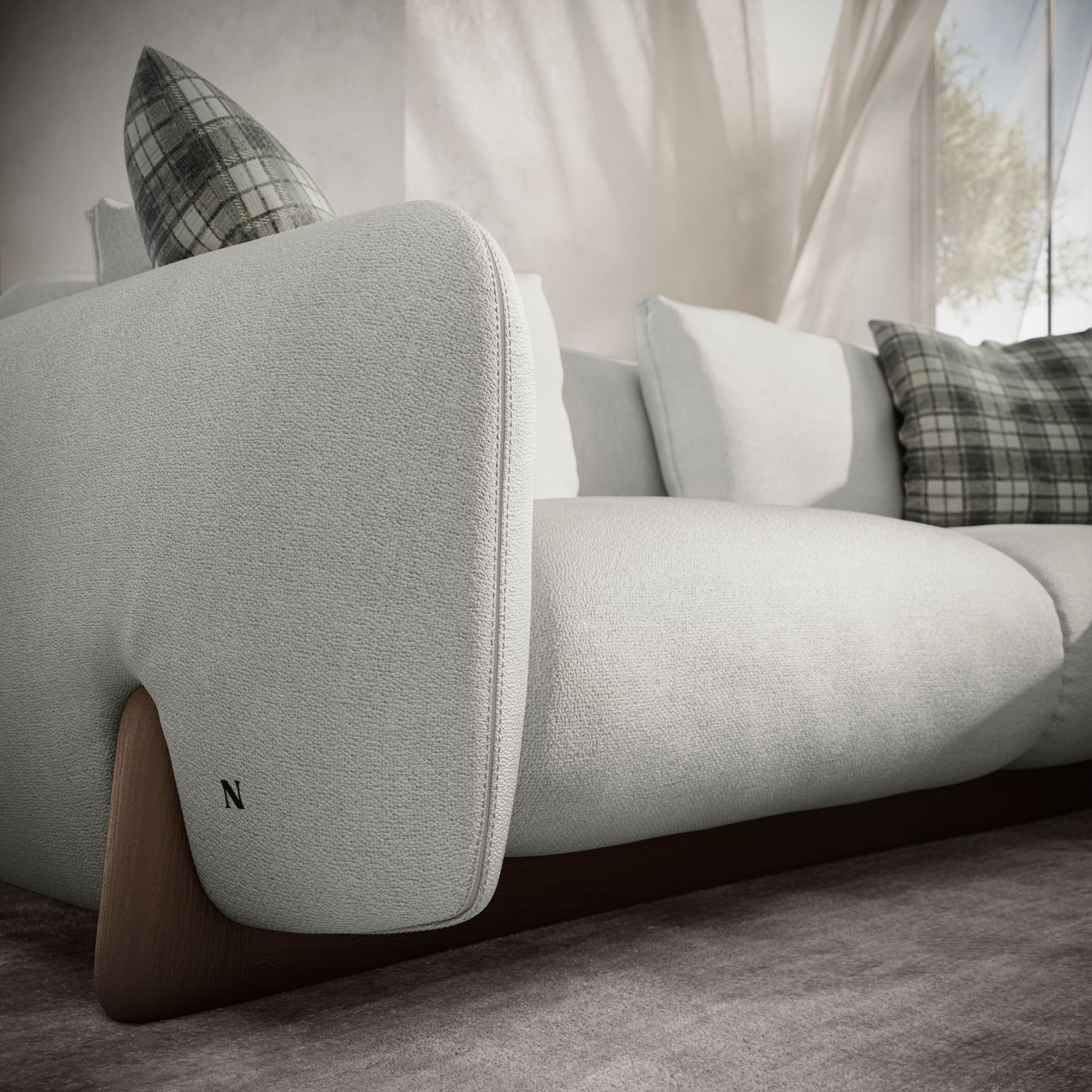 Секционный угловой диван из ткани Natuzzi Italia Mirai ARCH-00049072 - Вид №9