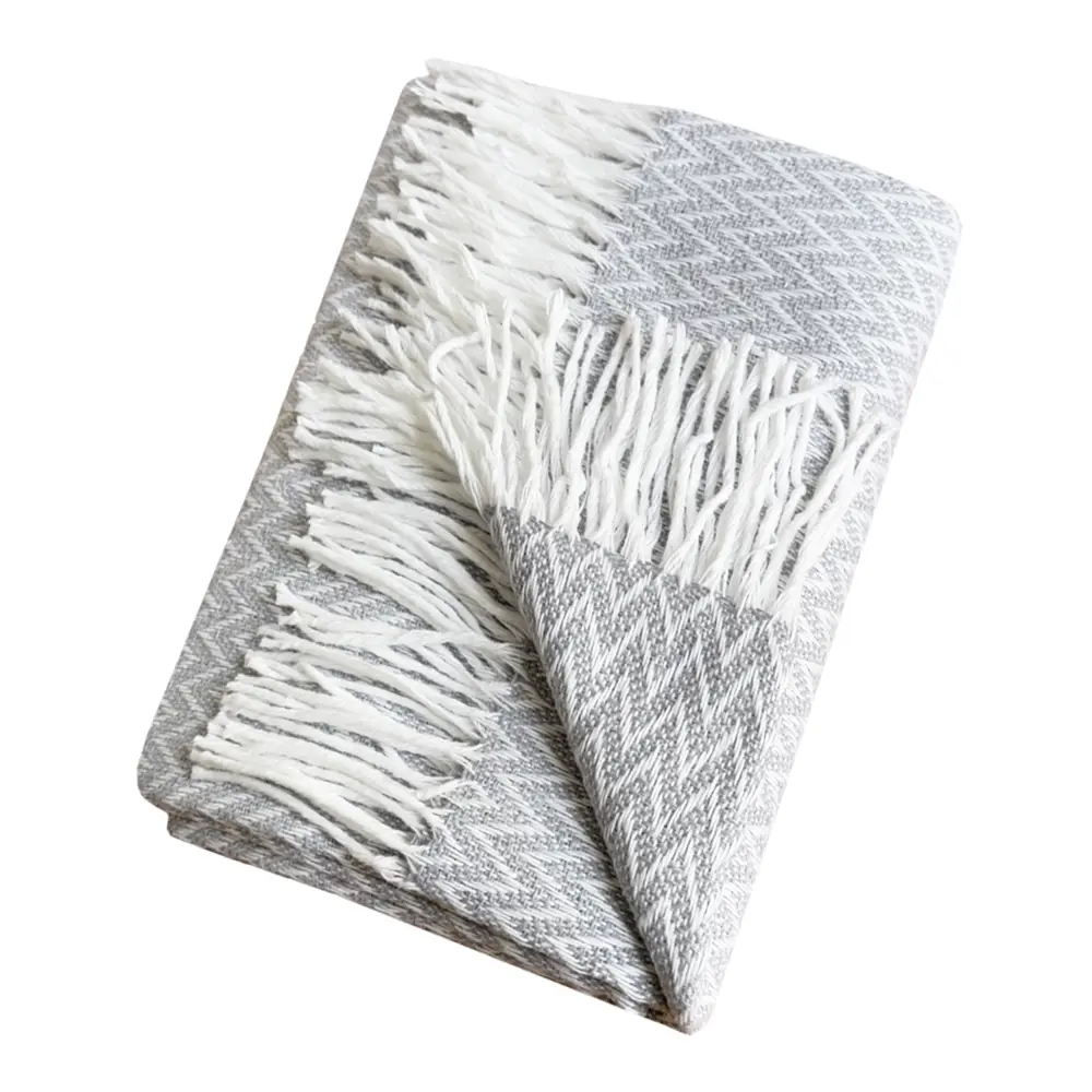 Плед Валенсия серый с вензельным узором 140x200 см 89426306 Santreyd STLM-1579517