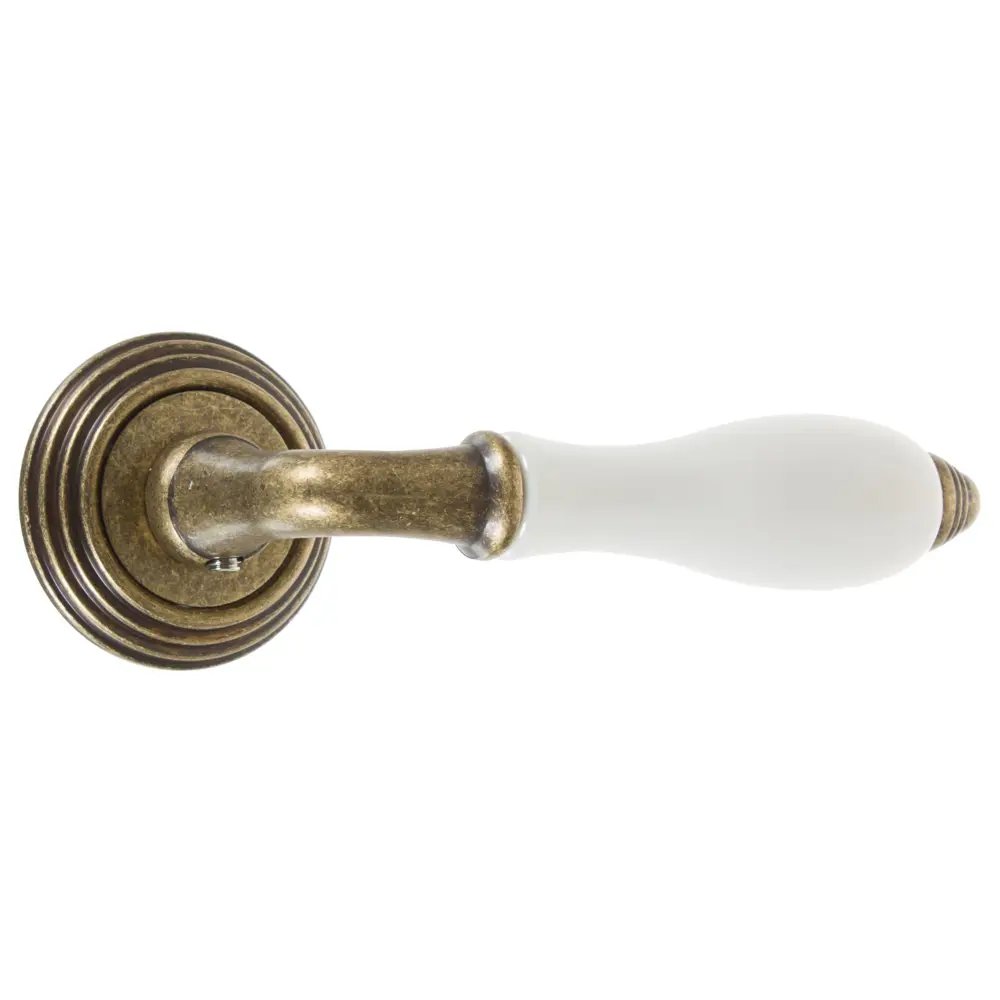 Ручки дверные на розетке EDS-V214 ЦАМ никелированное покрытие цвет античная бронза EDSON STLM-2008863