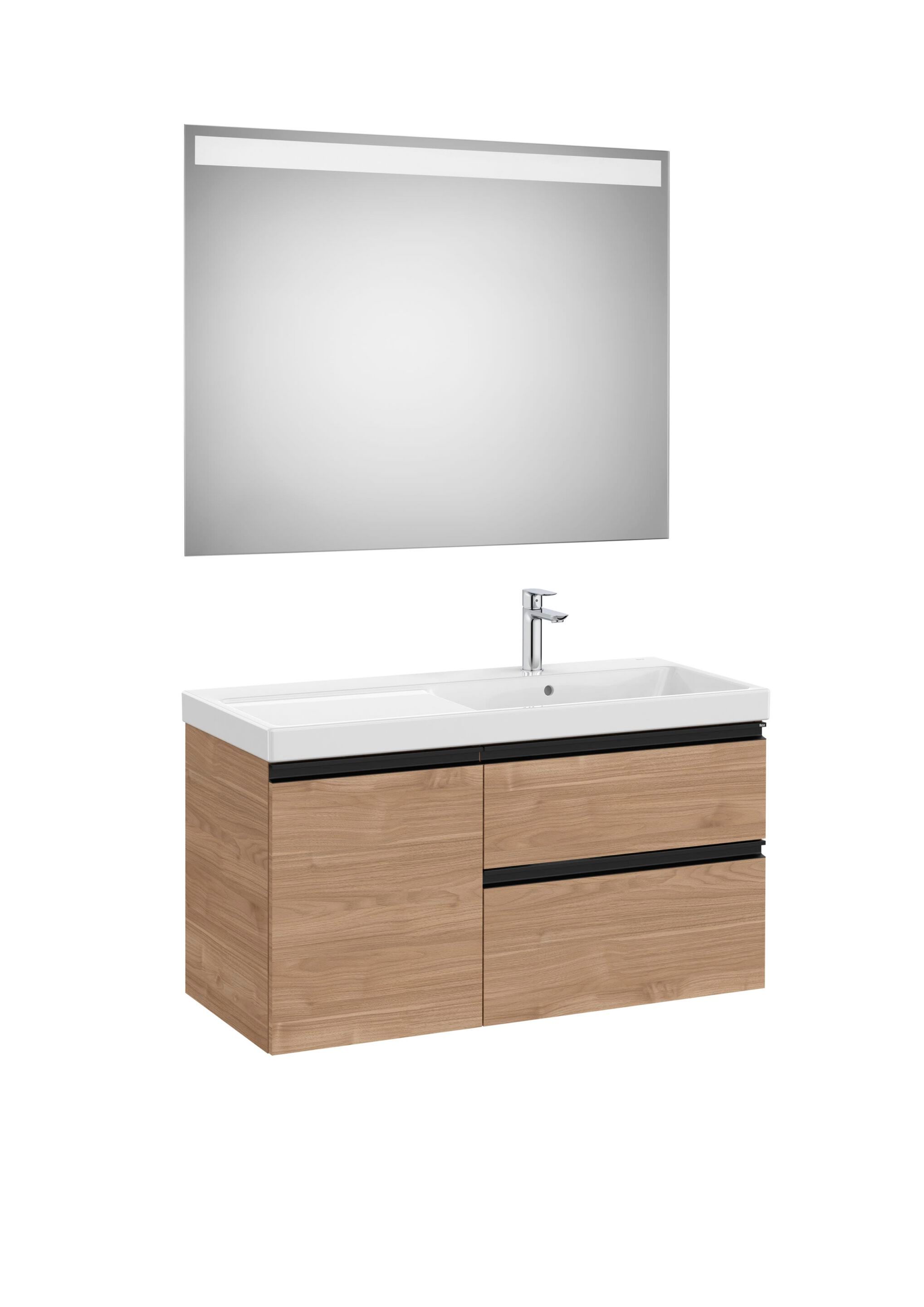 Деревянный умывальник с ящиками, дверцами, зеркалом и встроенной раковиной Roca The Gap ARCH-00147702 - Вид №6