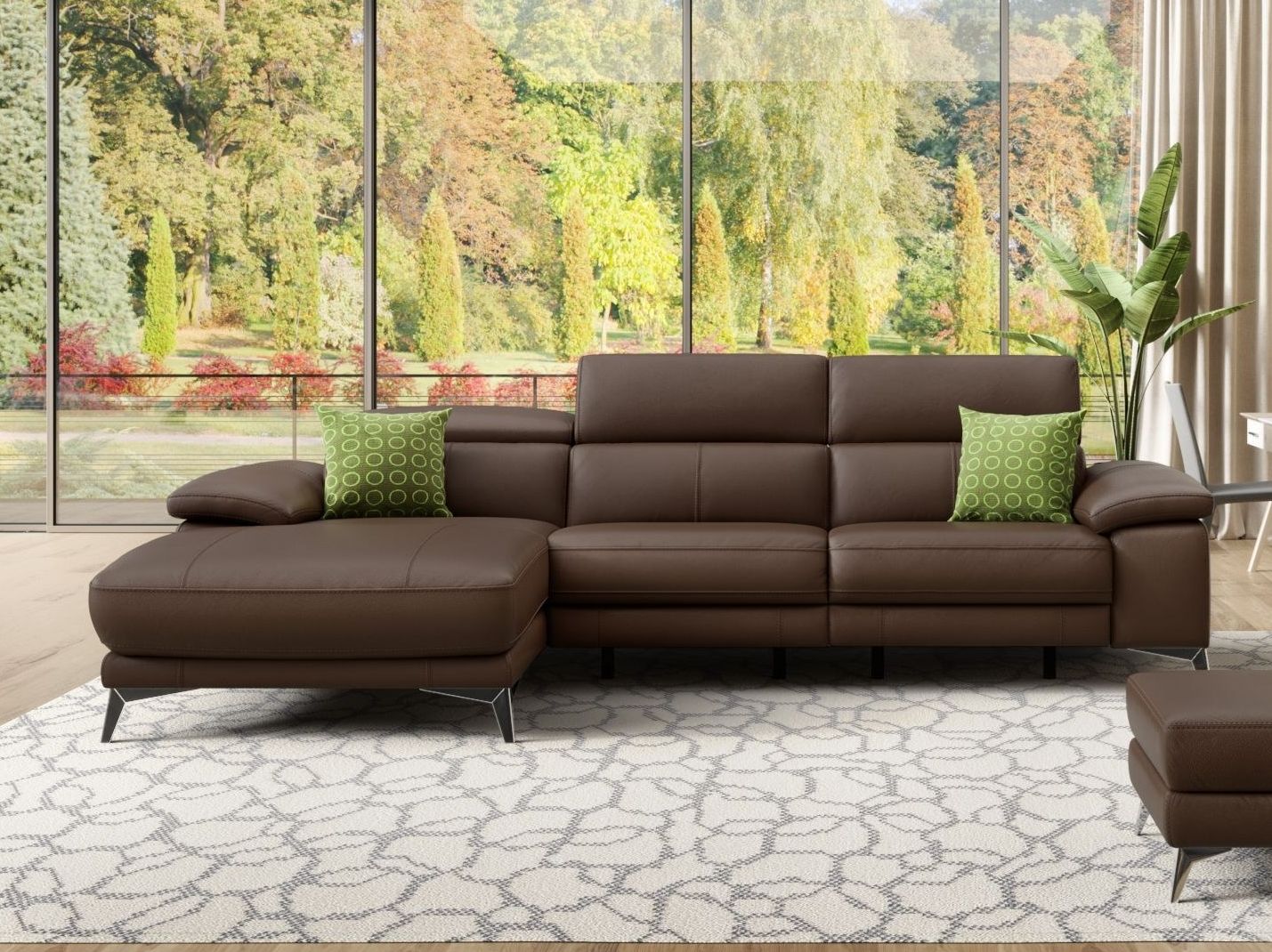 Кожаный диван с полуостровом Sofanella MILANO ARCH-00066951 - Вид №4