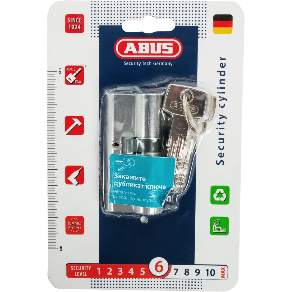 Цилиндр замка ABUS D6N с защитой от взлома, никель 30×40 мм 82441690 STLM-0027362 - Вид №3