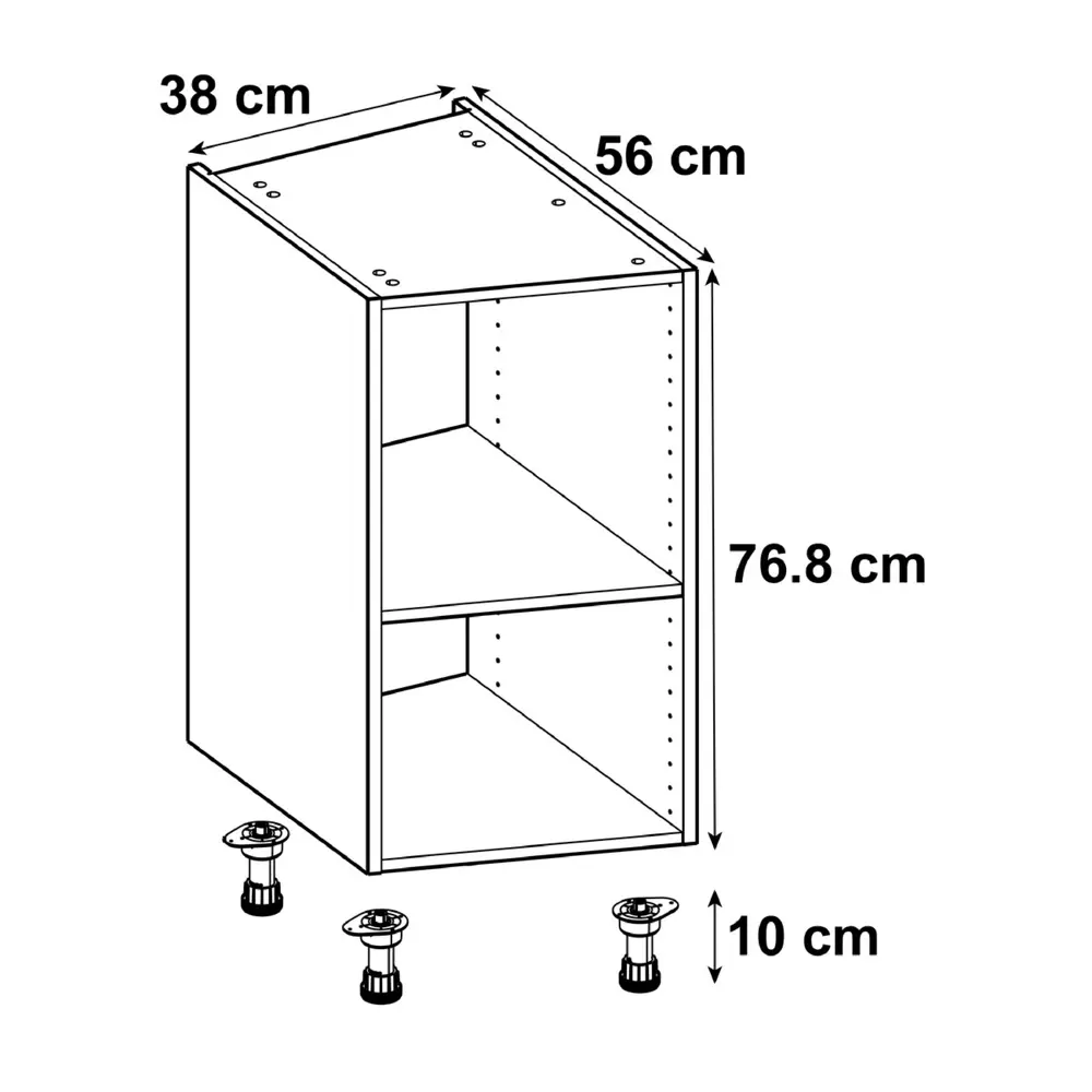 Каркас напольный скошенный Delinia ID 38x76.8x56 см, ЛДСП, цвет белый STLM-2076471 - Вид №1