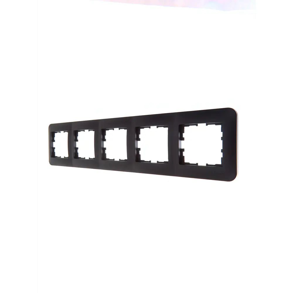 Рамка для розеток и выключателей Lezard Asti 5 постов горизонтальная цвет черный бархат STLM-2032317 - Вид №1