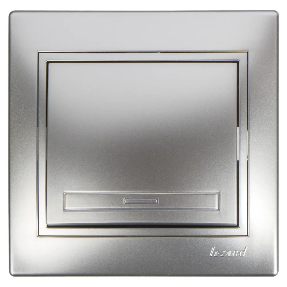 Выключатель Lezard Mira, с вставкой, серый металлик STLM-2173351