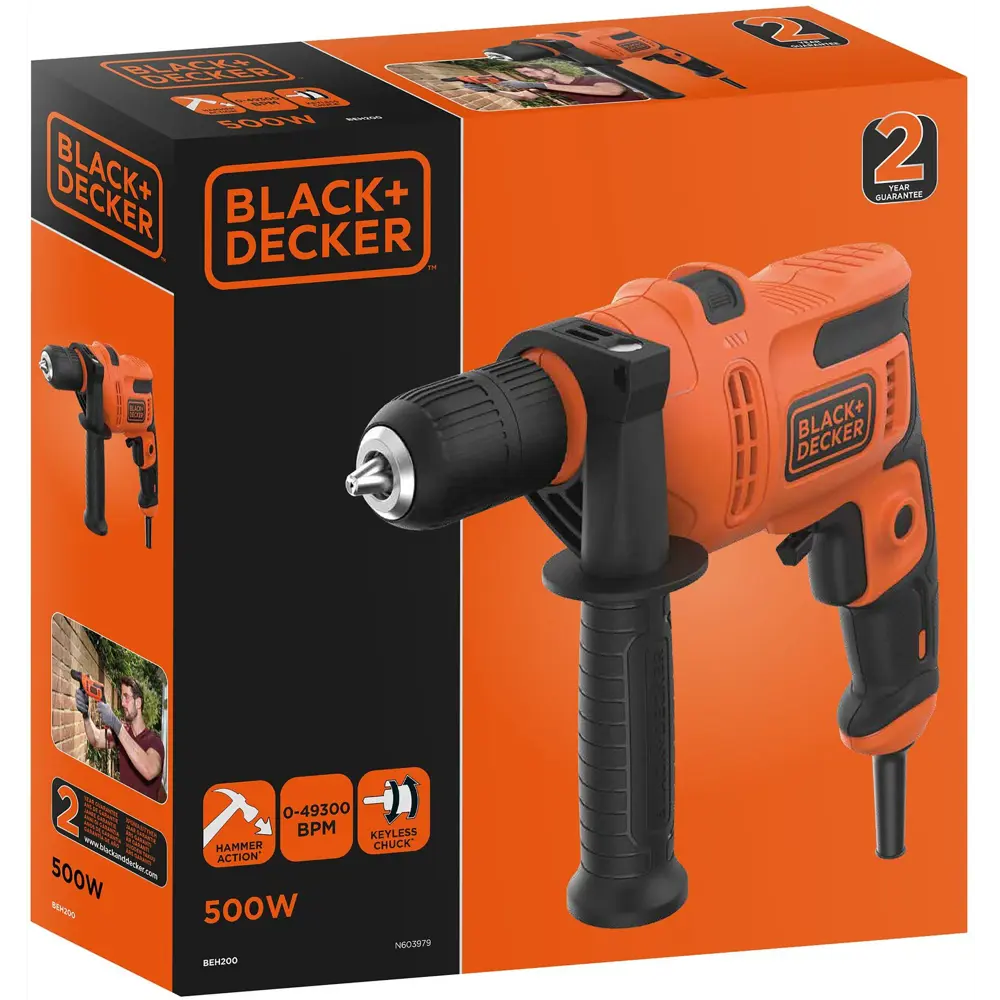 Дрель сетевая ударная Black + Decker BEH710-QS, 710 Вт STLM-2080277 - Вид №3