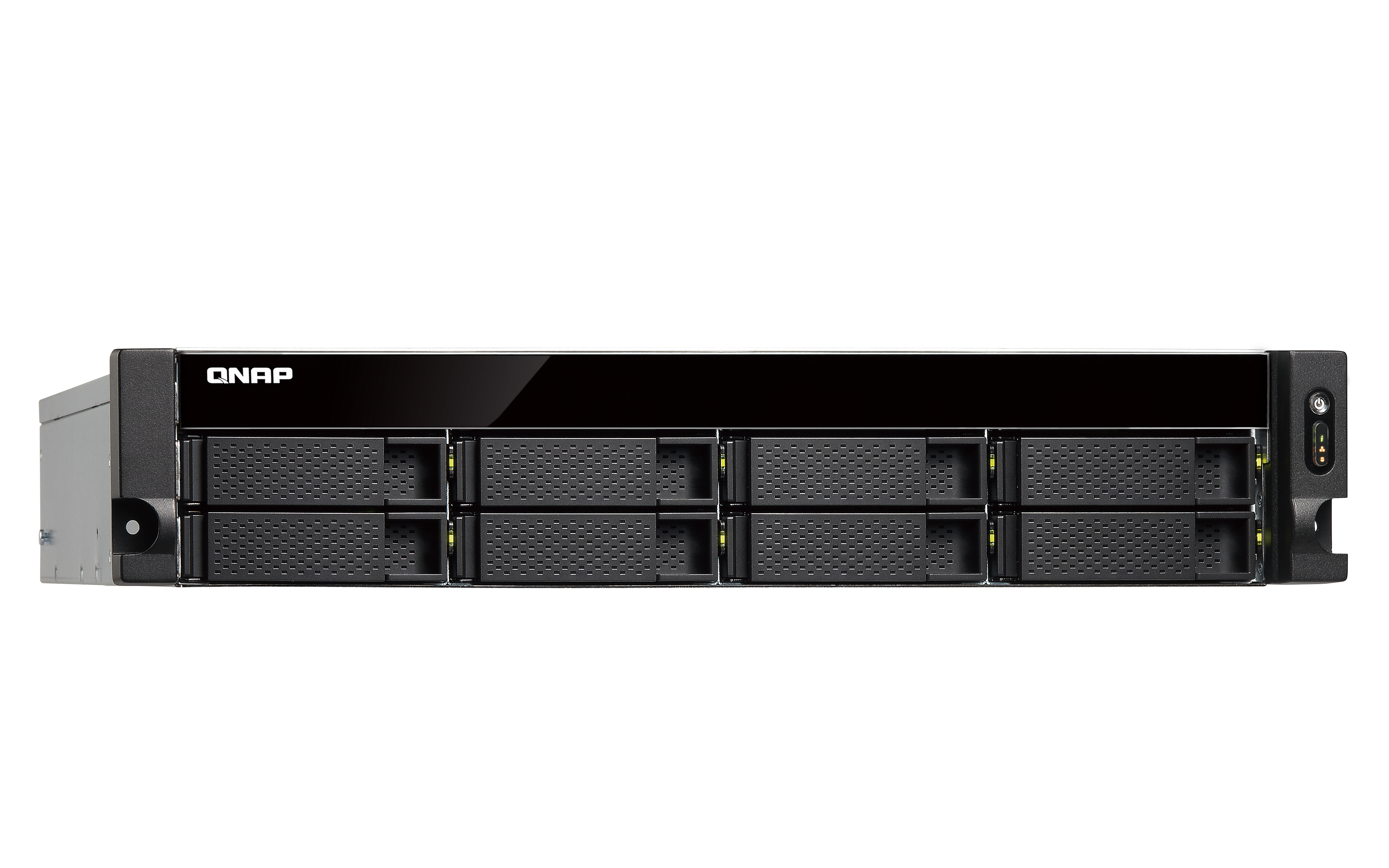 TS-863XU-RP-4G Smb nas, 8-tray w/o hdd, quad-core 64-bit amd 2.0ghz, 4gb ddr3l (1x4gb ) up to 16gb (2x8gb ),1x 10g lan rj45, 4x1gbe lan, 2u rackmount, 2x250w psu. w/o rail kit rail-b02 QNAP Santreyd  - Вид №1