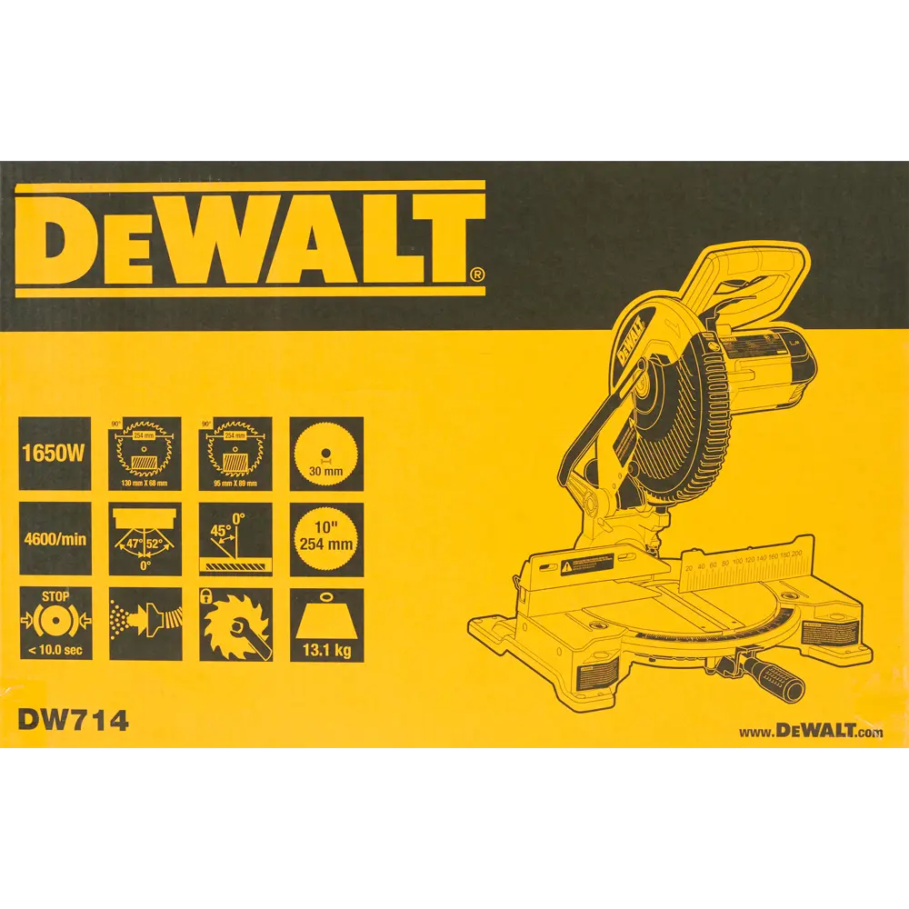 Пила торцовочная Dewalt DW714-KS, 1650 Вт, 254 мм STLM-2167508 - Вид №7