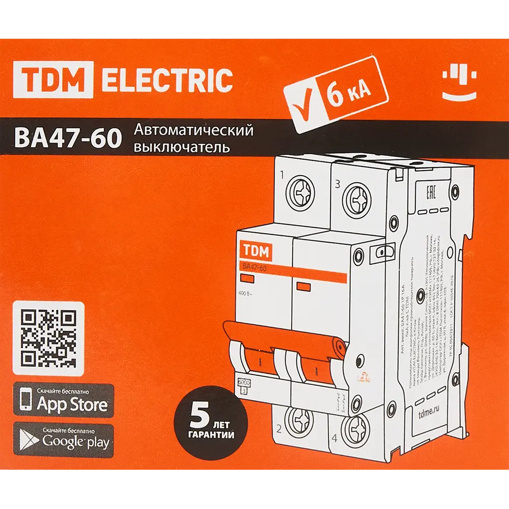Автоматический выключатель TDM Electric ВА47-60 2P C32 А 6 кА SQ0223-0096 84399512 STLM-2074796  - Вид №5