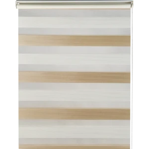 Штора рулонная день-ночь Порто 55x160 см бежево-молочная