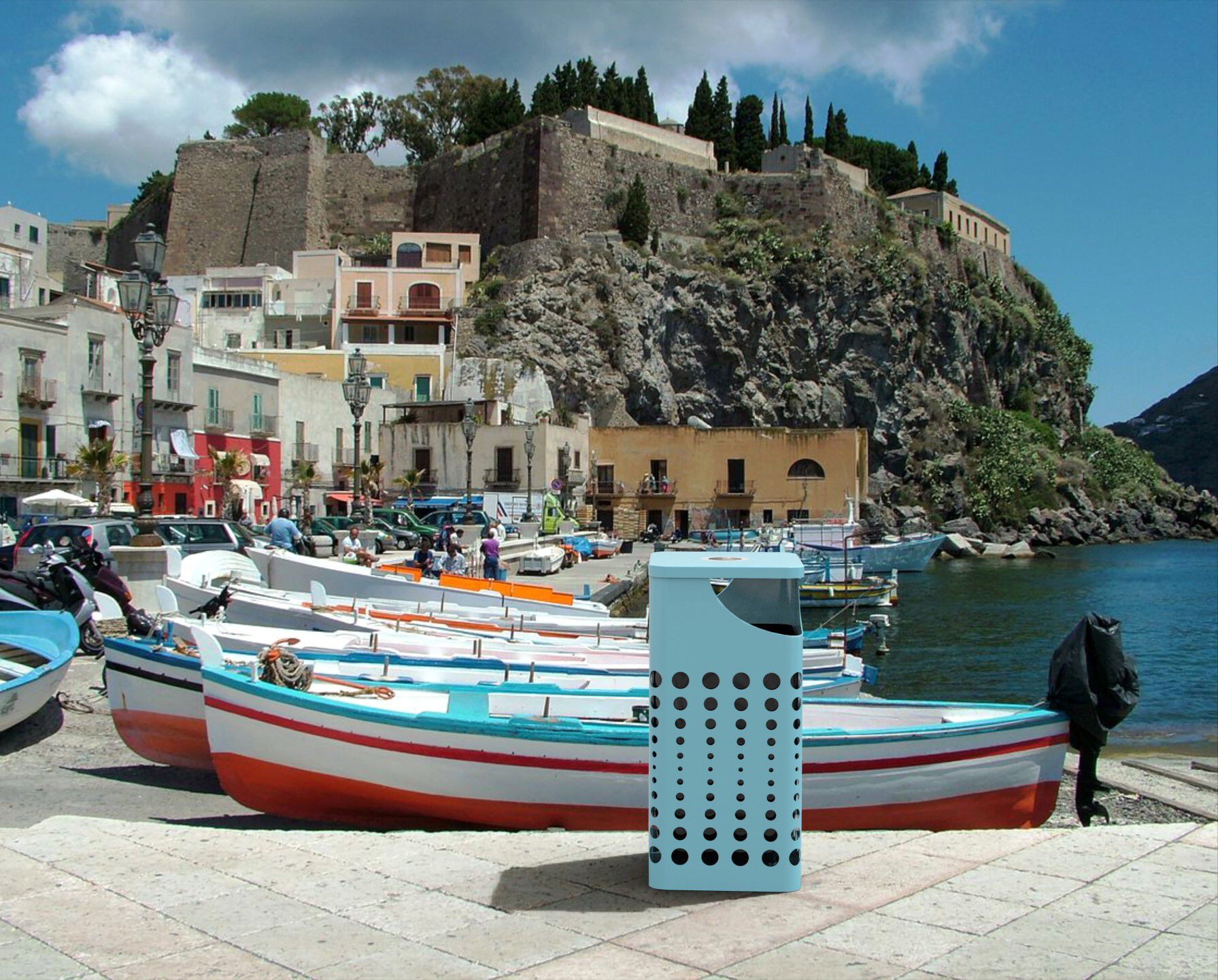 Наружные держатели для мусора из листового металла с крышкой и пепельницей CITYSì SOULE ARCH-00115988 - Вид №2