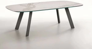 Midj Стеклянный керамический обеденный стол