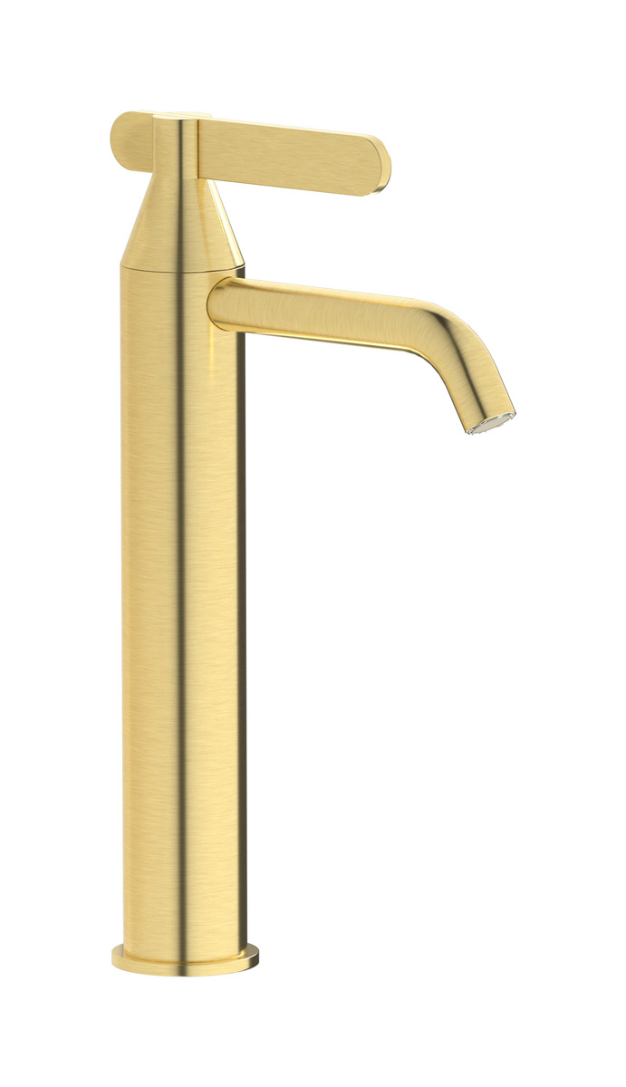 Высокий смеситель для раковины на 1 отверстие в комплекте с донным клапаном WE ARE IB ol313ss Brushed Pale Gold Soho