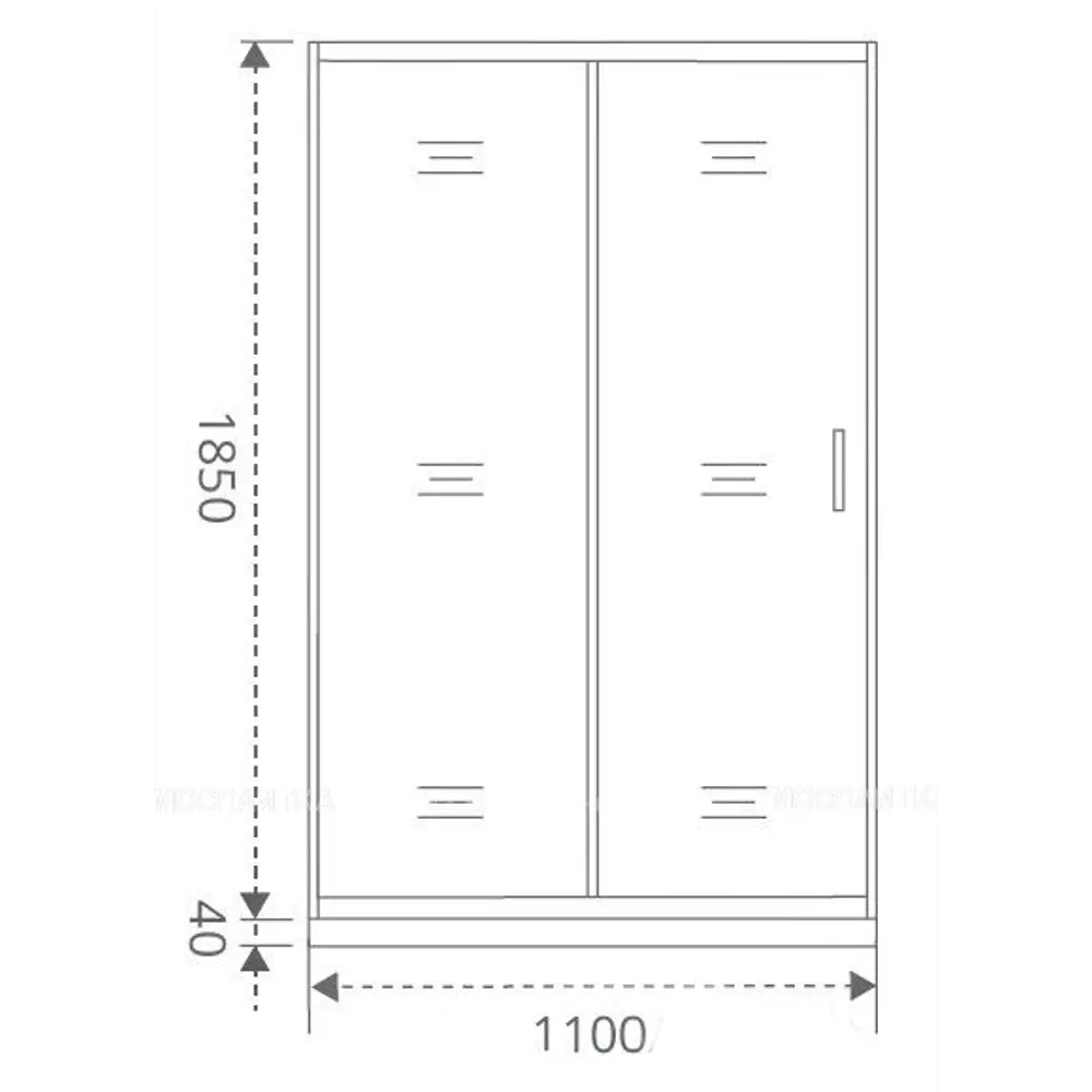 Душевая дверь в нишу Makiato WTW-110-C-B, 185x110 см черный профиль прозрачное стекло раздвижная Santreyd STLM-2006248 - Вид №4