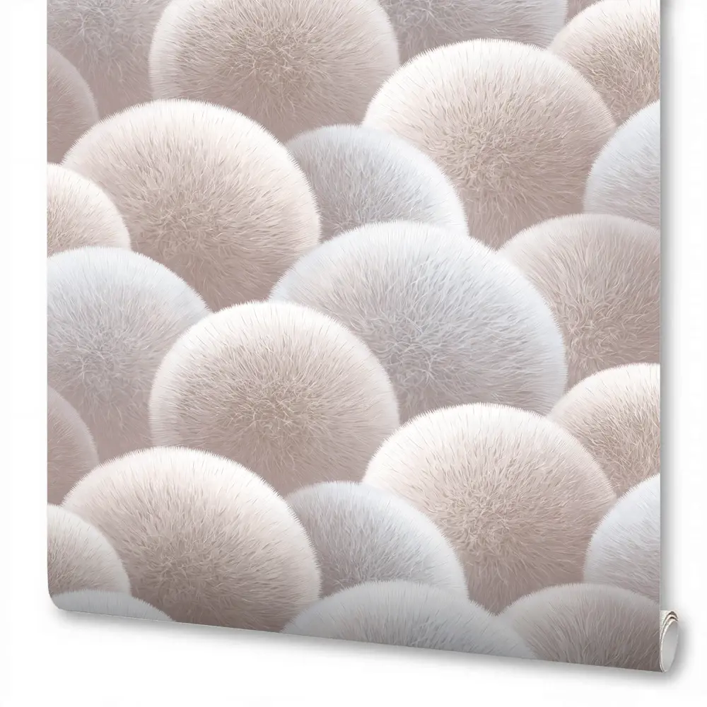 Флизелиновые обои Anturage Puff бежевые с рельефной текстурой 89366737 STLM-0831135