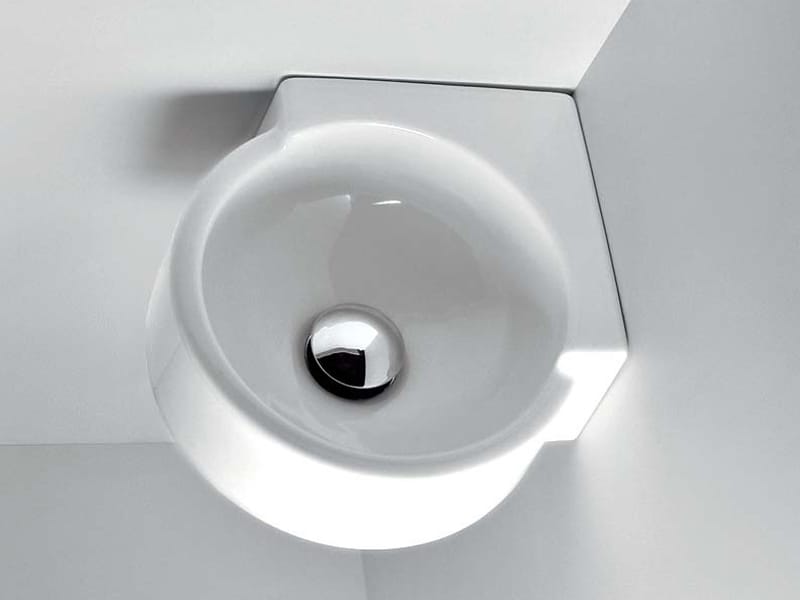 Керамическая угловая подвесная ручная мойка Ceramica Flaminia Twin ARCH-00000382