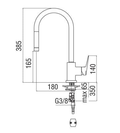 Кухонный смеситель со съемным ручным душем Nobili Blues ARCH-00000393 - Вид №1