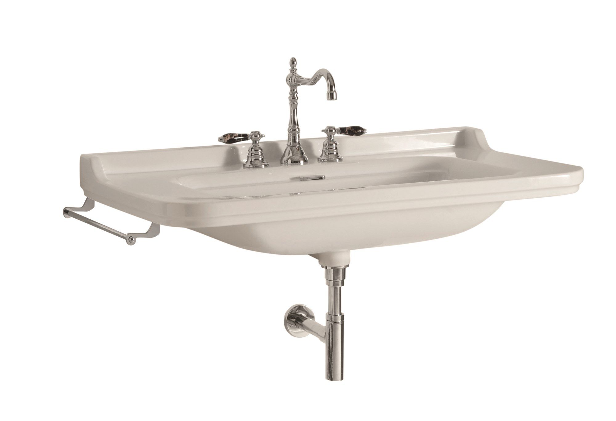 Керамическая прямоугольная подвесная раковина с держателем для полотенец Kerasan Waldorf ARCH-00103313 - Вид №3