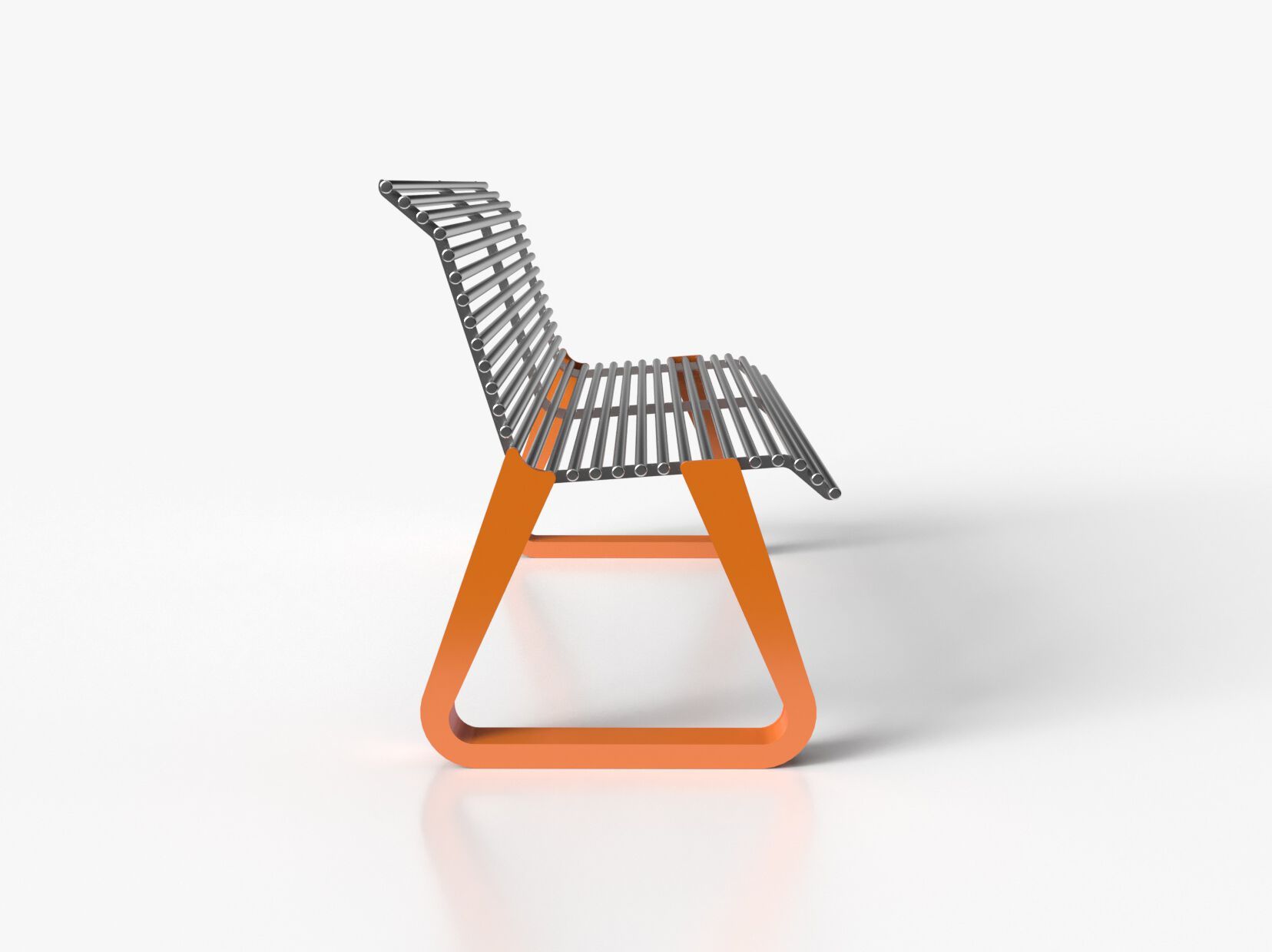 Оцинкованная стальная скамья со спинкой Viscio Urban Design GINGER ARCH-00123550 - Вид №8