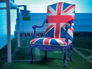 Modenese Gastone Кожаное кресло с подлокотниками Football Art. 12