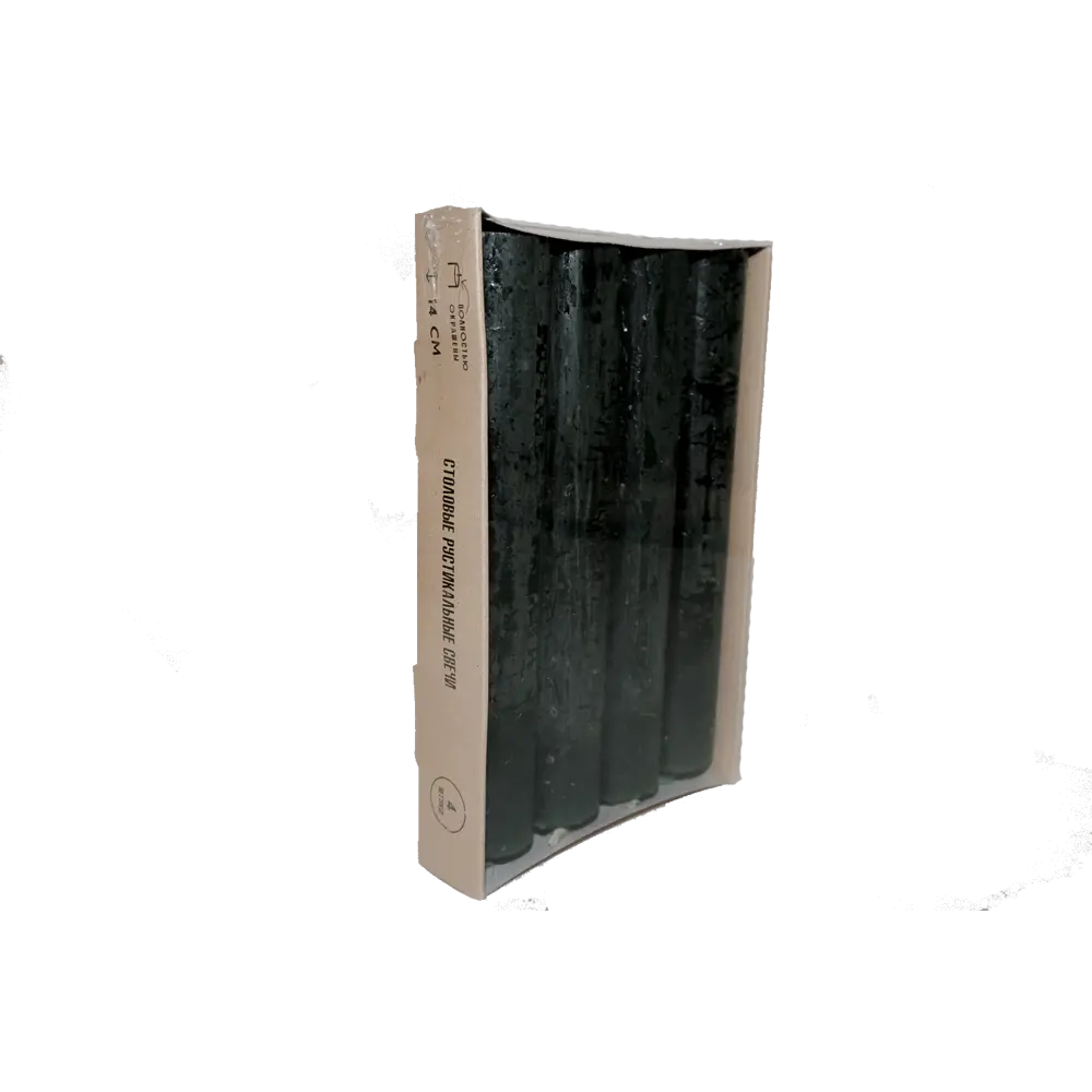 Свеча столовая рустик ø22 h140 мм цвет зеленый 4 шт Santreyd STLM-2108904 - Вид №3