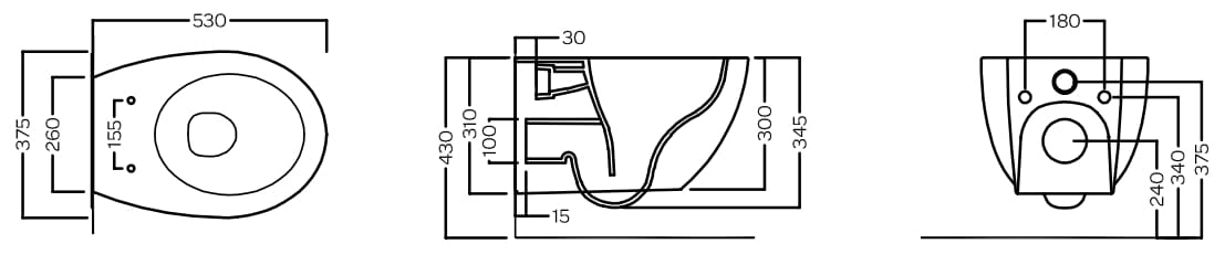 Керамический подвесной туалет Hatria Planeta ARCH-00082871 - Вид №4