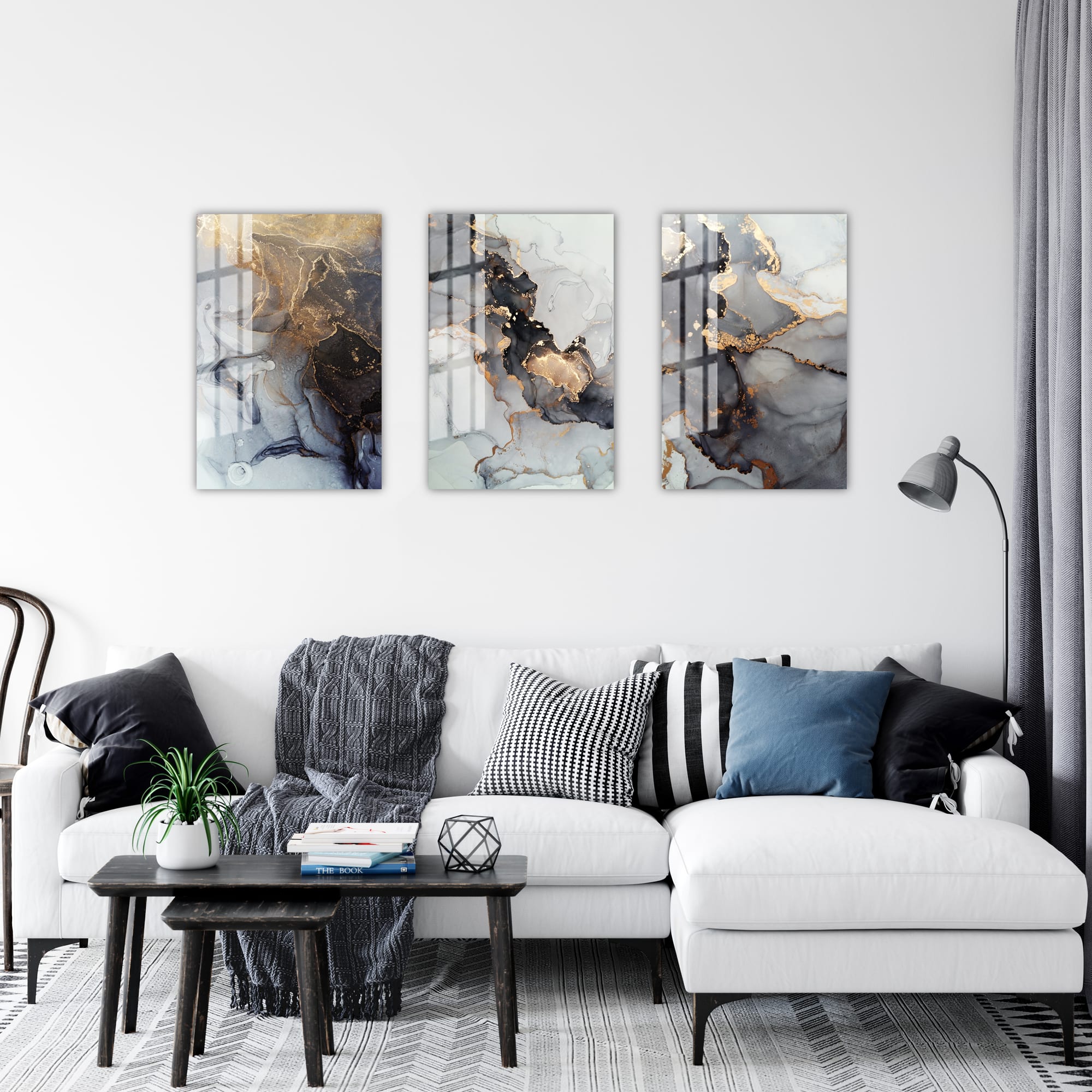 82977337 Картина на стекле «Белый акрил 3» 40x60 см Santreyd  - Вид №5