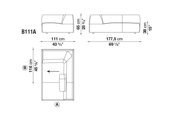 Угловой диван из ткани B&B Italia ARCH-00127003 - Вид №5