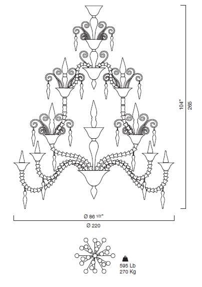Люстра из муранского стекла Wave Murano Glass VERSAILLES ARCH-00106924 - Вид №2