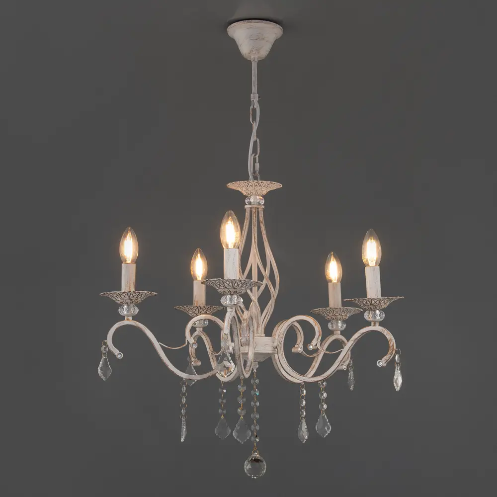 Люстра подвесная Виктория-2, 5 ламп, 25 м², цвет белый/прозрачный WINK STLM-2173864 - Вид №2