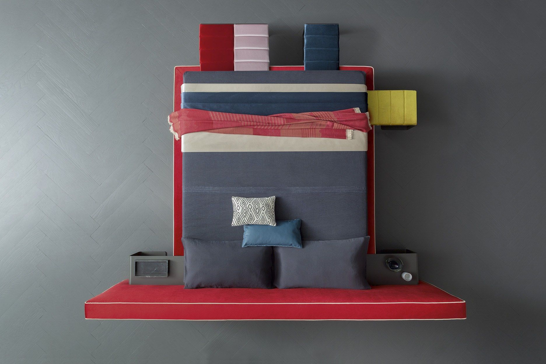 Двуспальная кровать для хранения ткани с мягким изголовьем Felis Bedstories ARCH-00105228 - Вид №29