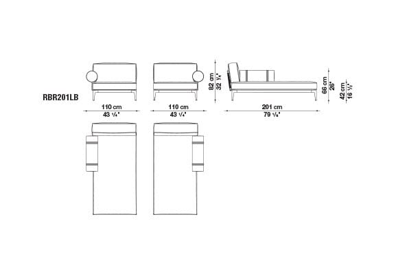 Ткань сад диван с полуостровом B&B Italia Outdoor смородина ARCH-00037375 - Вид №27