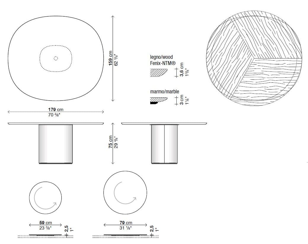 Овальный обеденный стол Kristalia Holo Pillar ARCH-00053540 - Вид №8