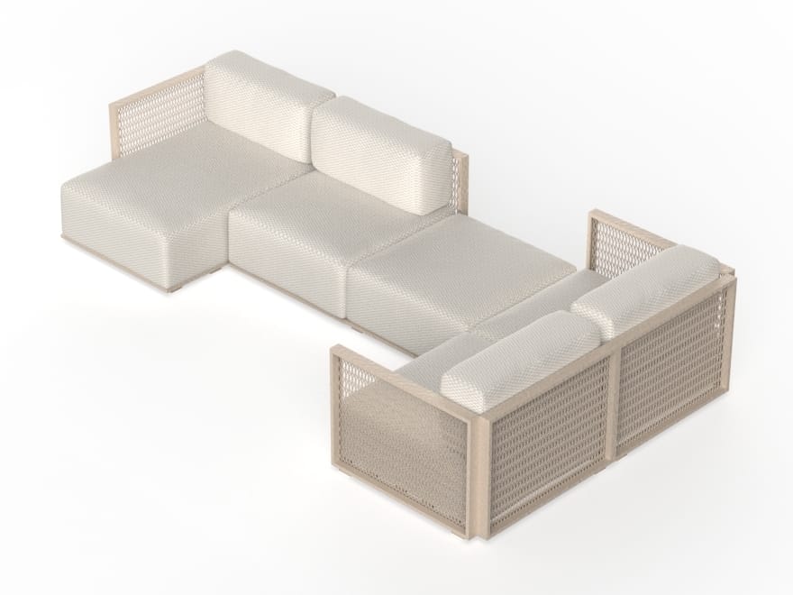 Алюминиевый модульный садовый диван Vondom The factory ARCH-00079567 - Вид №1