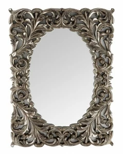 Зеркало прямоугольное настенное серебро "Массимо" Florentine Silver LOUVRE HOME ДИЗАЙНЕРСКИЕ 036056 Серебро