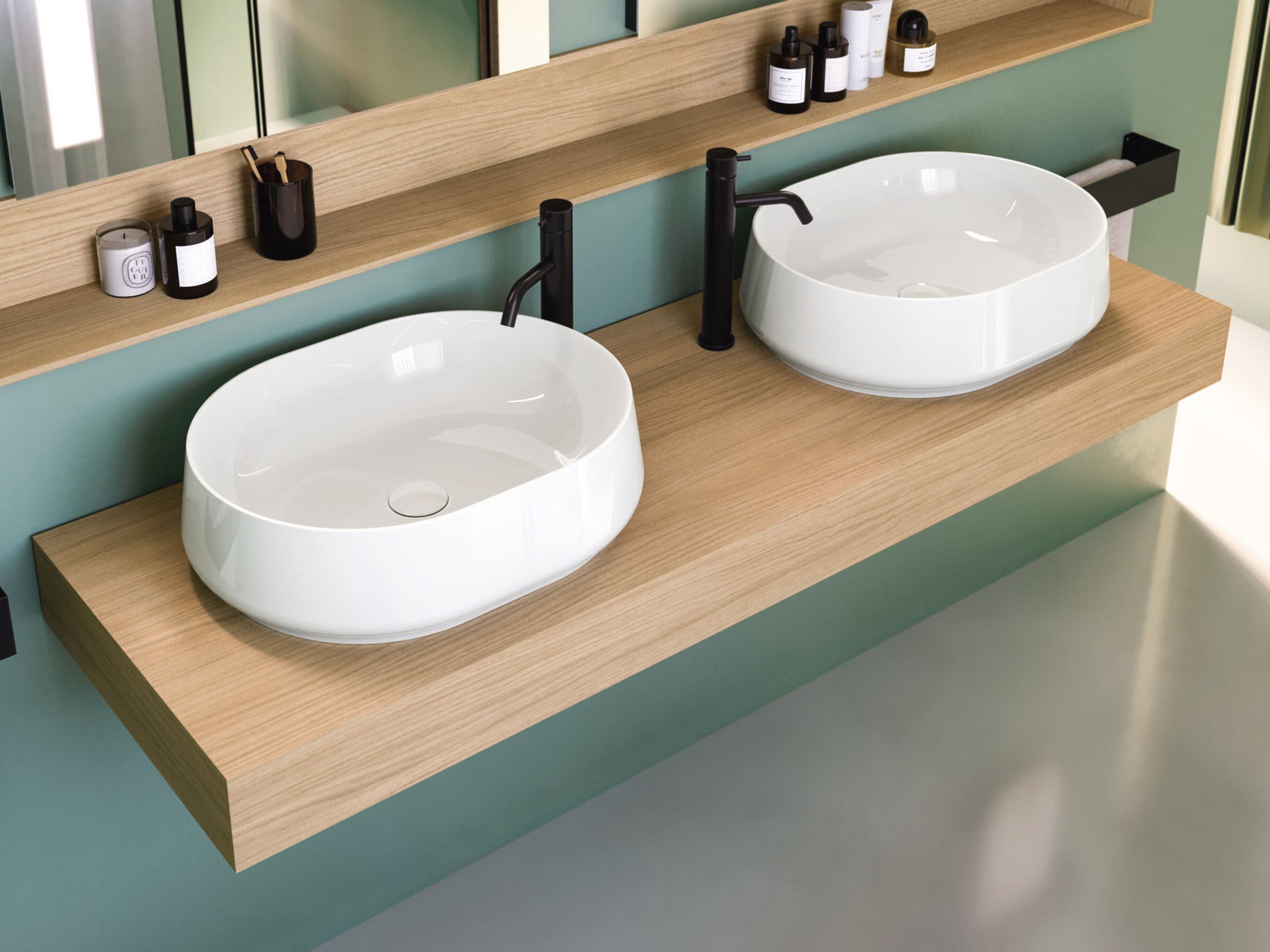 Деревянная столешница для умывальника COLAVENE чаши ARCH-00152055