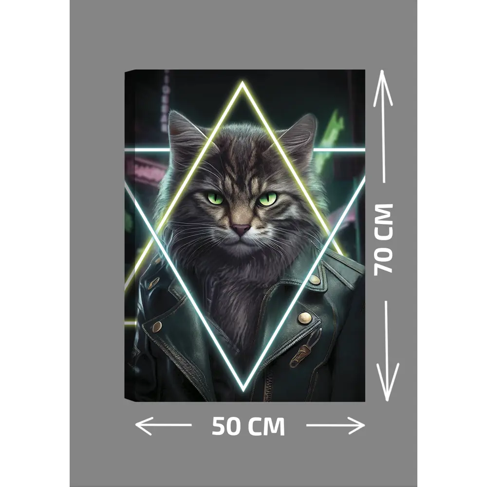 Картина Неоновый кот 2 50x70 FBRUSH STLM-2172175 - Вид №3