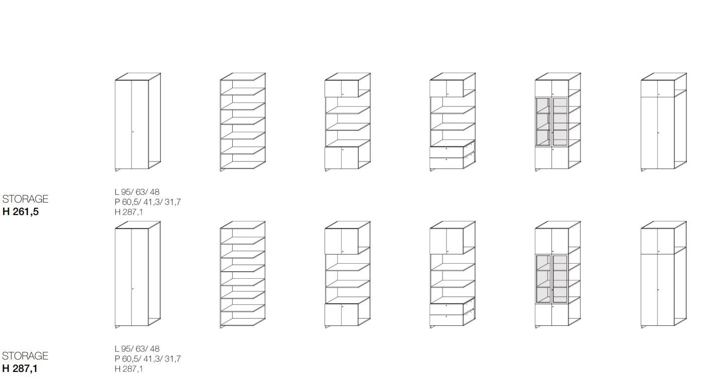 Высокий модульный офисный шкаф с замком Citterio программа 3 ARCH-00045182 - Вид №3