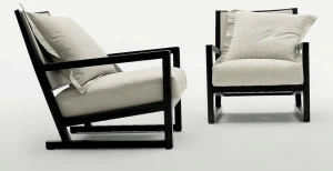 Maxalto Кресло с обивкой из ткани с подлокотниками Clio