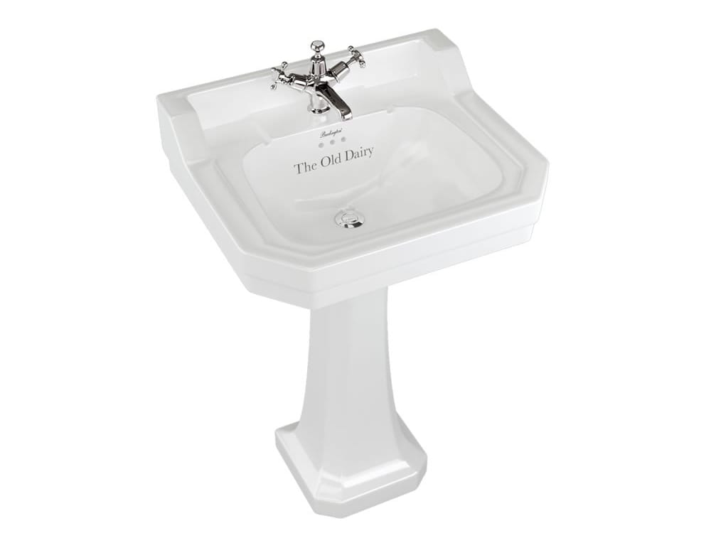 Прямоугольный умывальник из стекла на колонне Burlington Bespoke ARCH-00097686