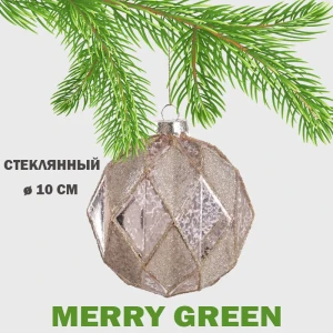 91422694 Елочный шар Merry green MG24225 Mg24225 10 см стекло розовый STLM-0953855