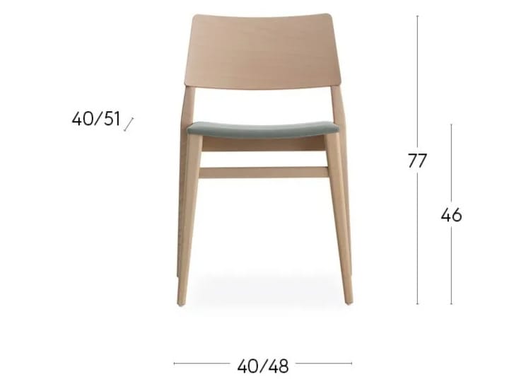 Штабелируемый стул из бука с мягким сиденьем Billiani Take ARCH-00133004 - Вид №3