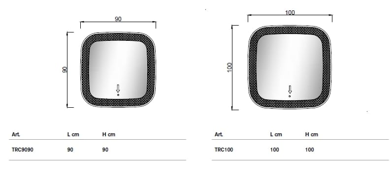 Квадратное зеркало со встроенным освещением для ванной комнаты ARTELINEA RI-TRATTI ARCH-00015200 - Вид №2