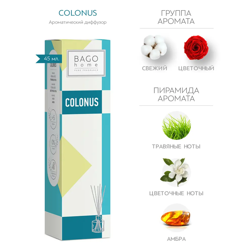 Ароматический диффузор Bago Home Colonus 45 мл STLM-2070243 - Вид №1