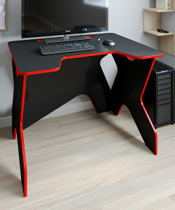 90551552 Стол для геймера 100x80x75 черный шагрень красная кромка Маркетплейс STLM-0277212 ФЕЛИКС